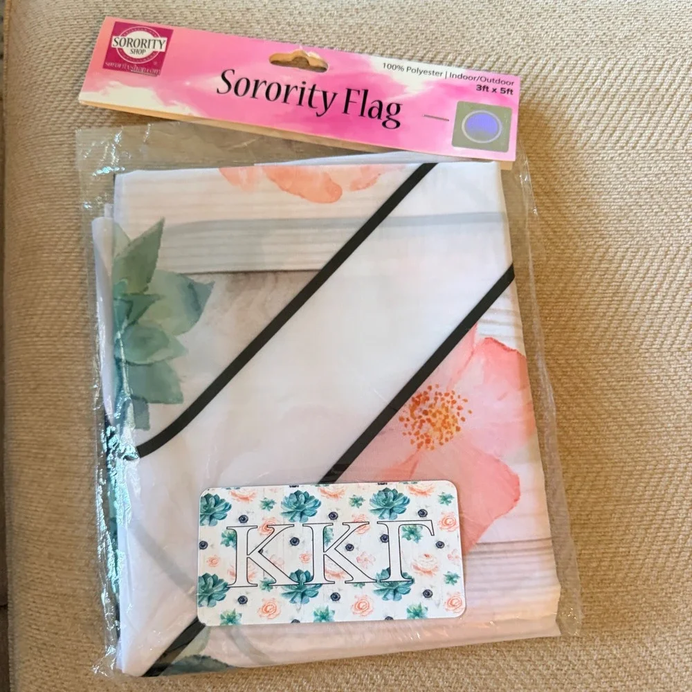 Sorority Shop Kappa Kappa Gamma Succulent Floral Flag Dorm Decor Women OS Pink